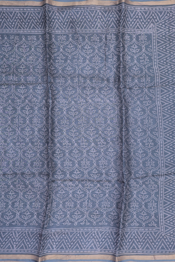 Kota Silk Saree In Grey With Allover Design