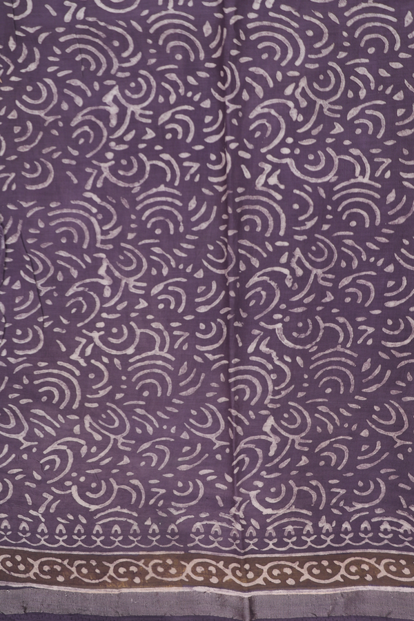 Modal Silk Saree In Oxford Brown With Floral Motifs