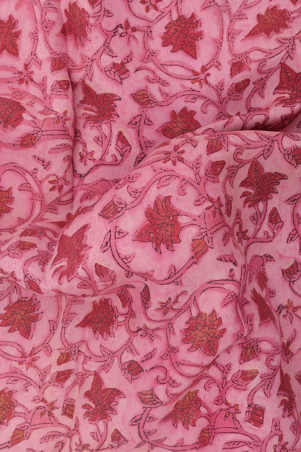 Modal Silk Saree In Pink With Floral Design