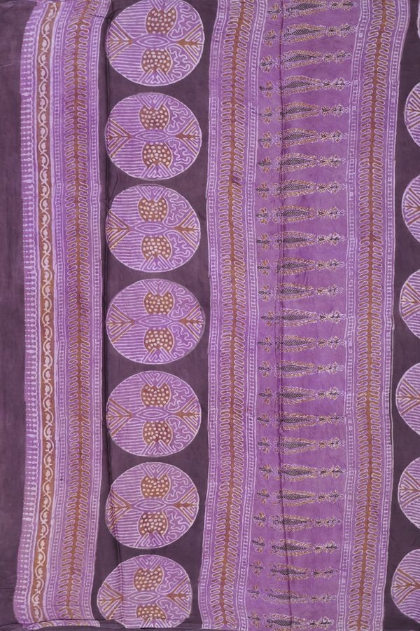 Modal Silk Saree In Oxford Brown With Floral Design