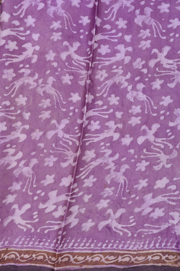 Modal Silk Saree In Oxford Brown With Floral Design