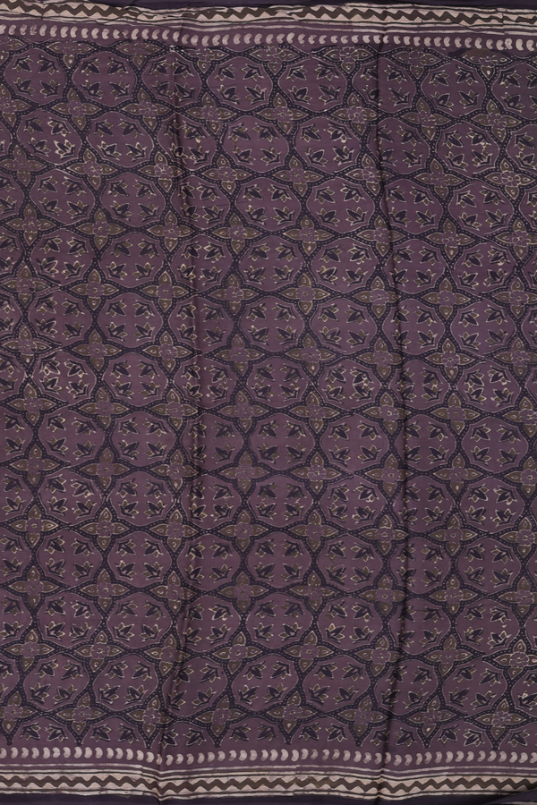 Modal Silk Saree In Cedar Brown With Allover Design