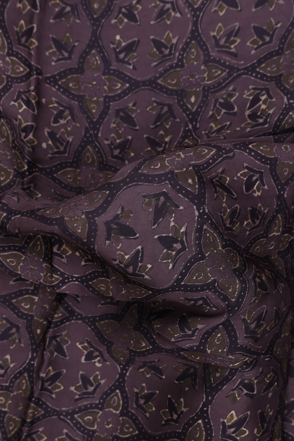 Modal Silk Saree In Cedar Brown With Allover Design