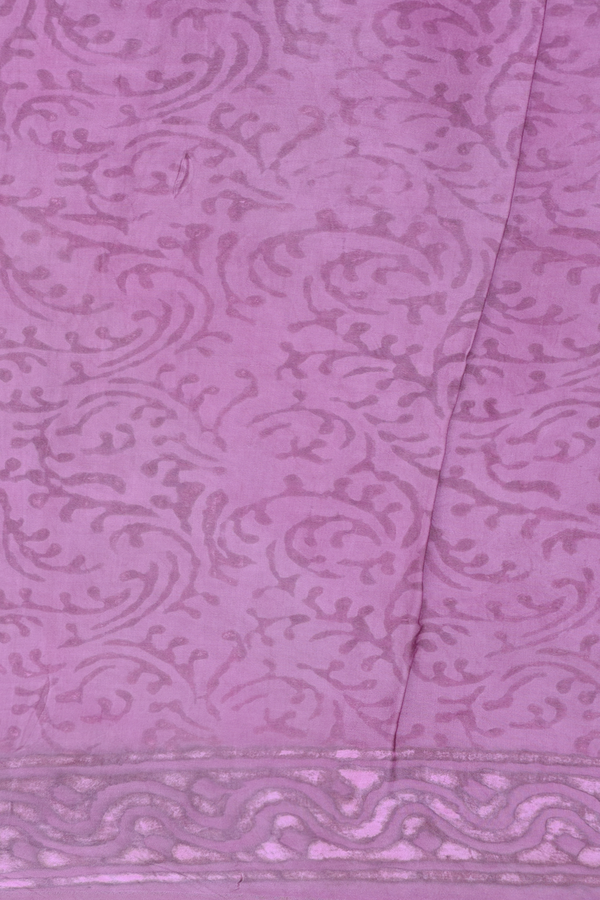 Modal Silk Saree In Lilac Pink With Floral Design