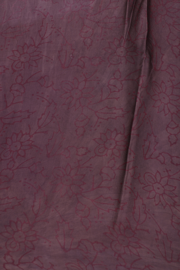 Modal Silk Saree In Brown With Floral Design