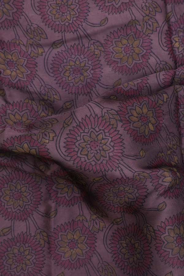 Modal Silk Saree In Brown With Floral Design