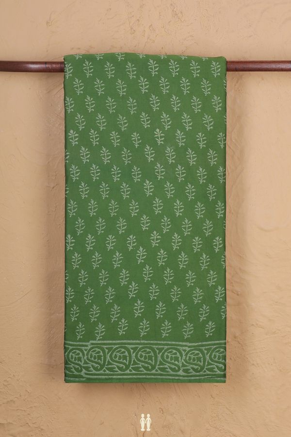Modal Silk Saree In Green With Printed Design