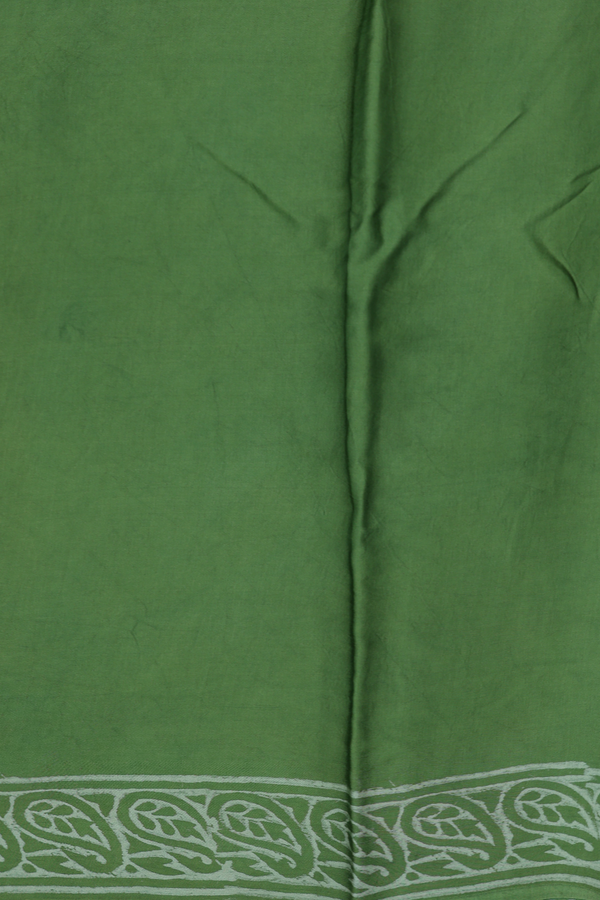 Modal Silk Saree In Green With Printed Design