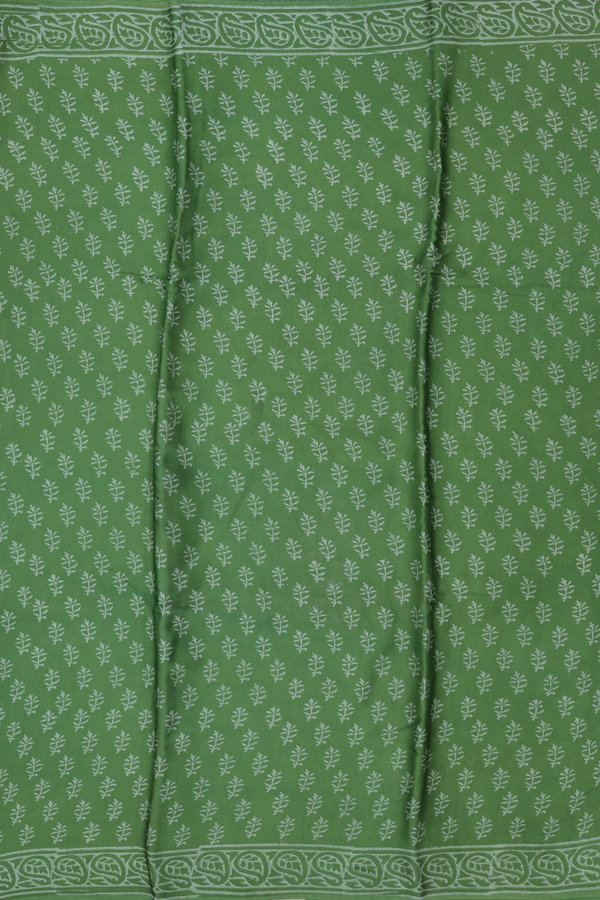 Modal Silk Saree In Green With Printed Design
