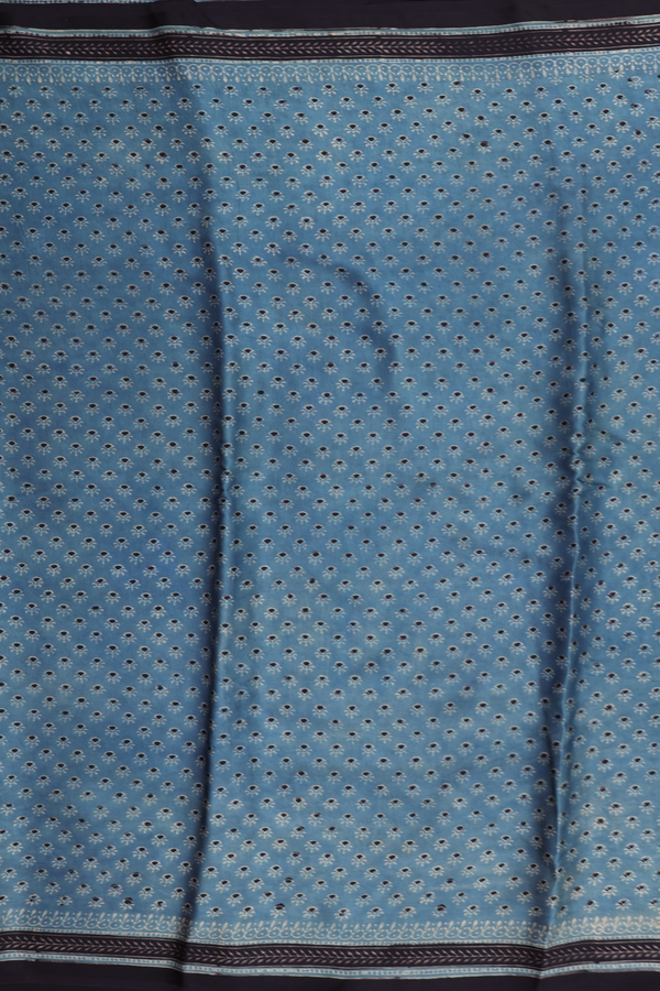 Modal Silk Saree In Aegean Blue With Printed Buttas