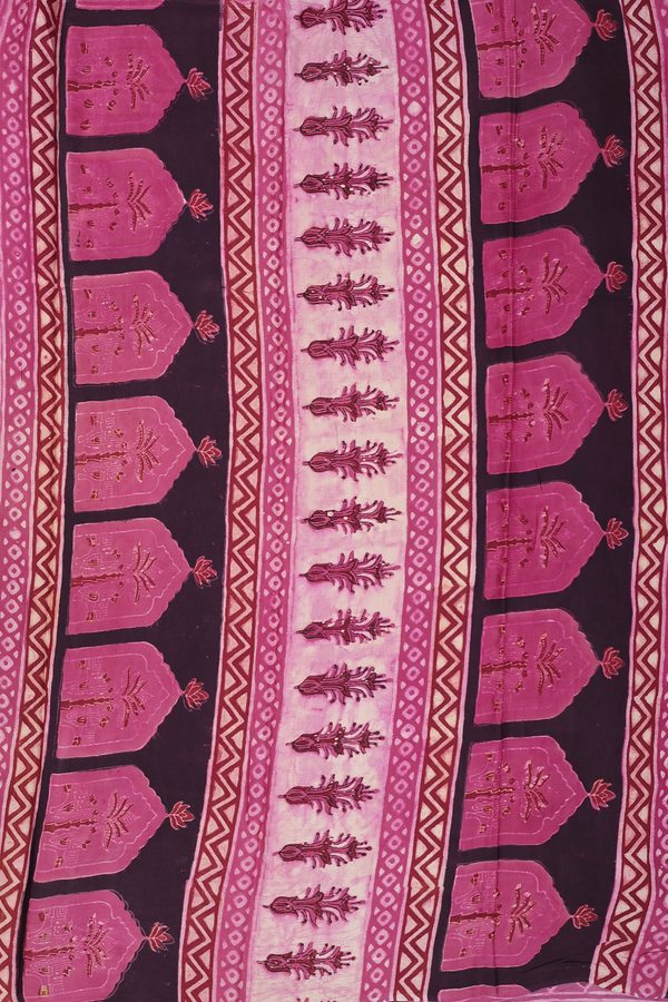 Modal Silk Saree In Red With Floral Design