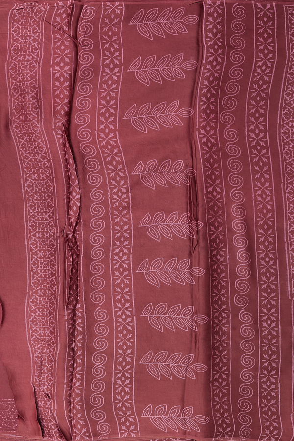Modal Silk Saree In Brown With Floral Design