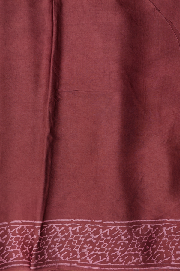 Modal Silk Saree In Brown With Floral Design