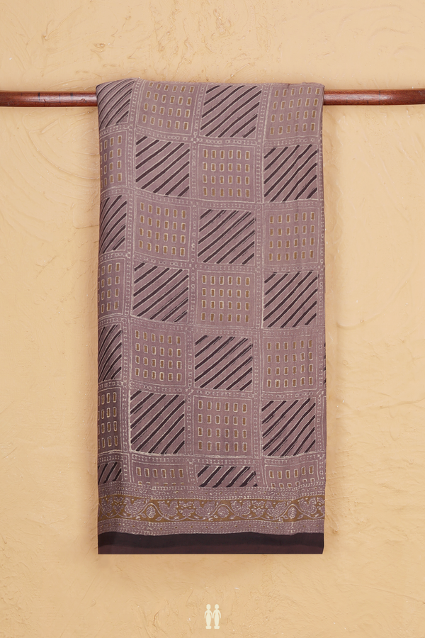 Modal Silk Saree In Brown With Printed Design