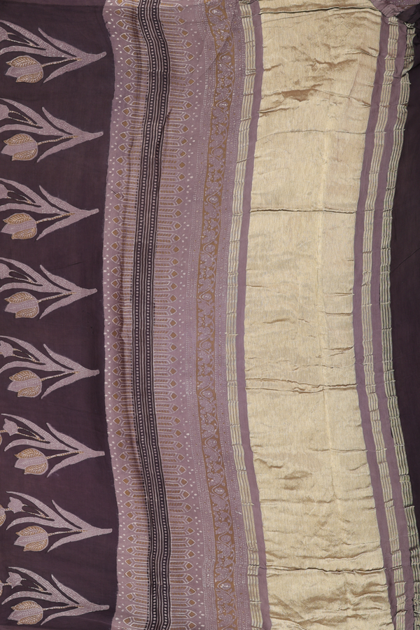 Modal Silk Saree In Brown With Printed Design