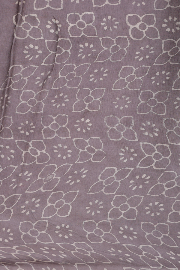 Modal Silk Saree In Cream Color With Floral Design