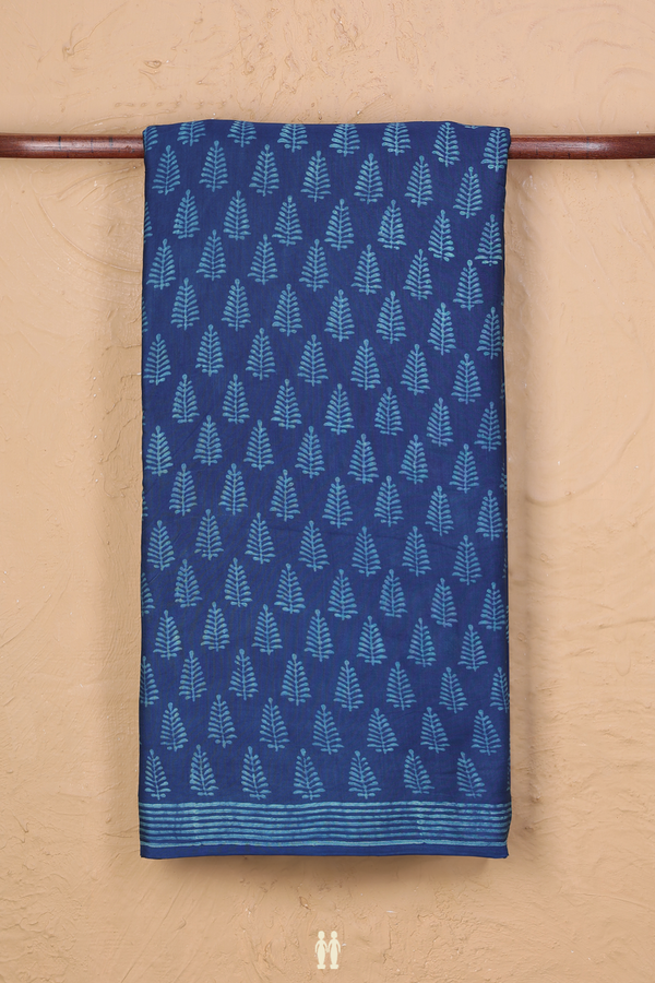 Modal Silk Saree In Royal Blue With Printed Buttas