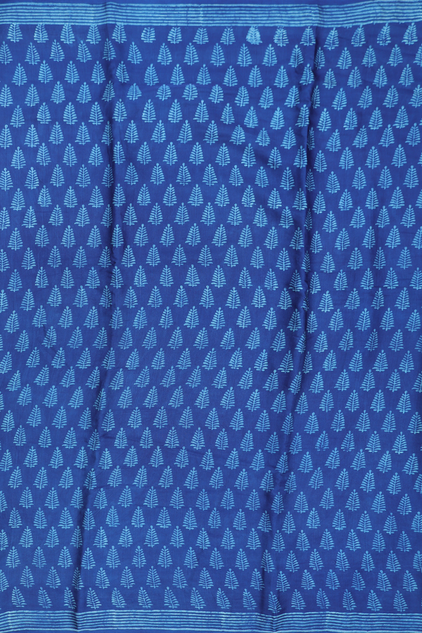 Modal Silk Saree In Royal Blue With Printed Buttas