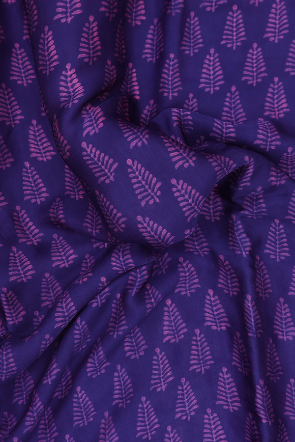 Modal Silk Saree In Deep Purple With Printed Design