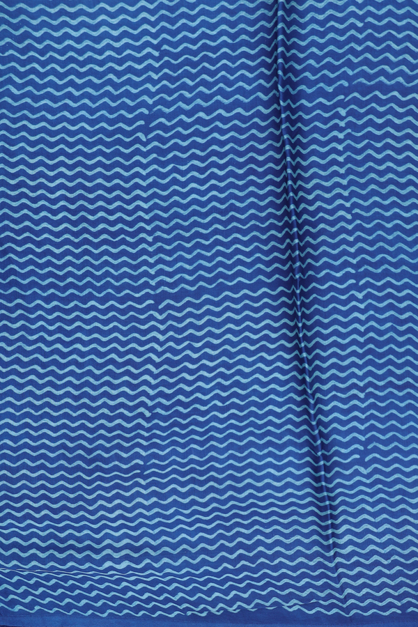 Modal Silk Saree In Oxford Blue With Floral Design