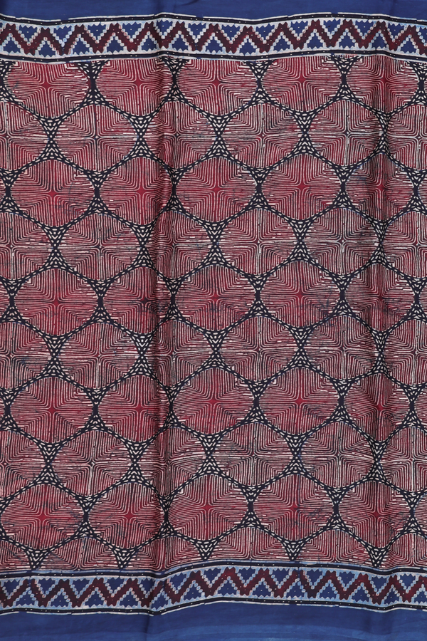 Modal Silk Saree In Maroon With Printed Design