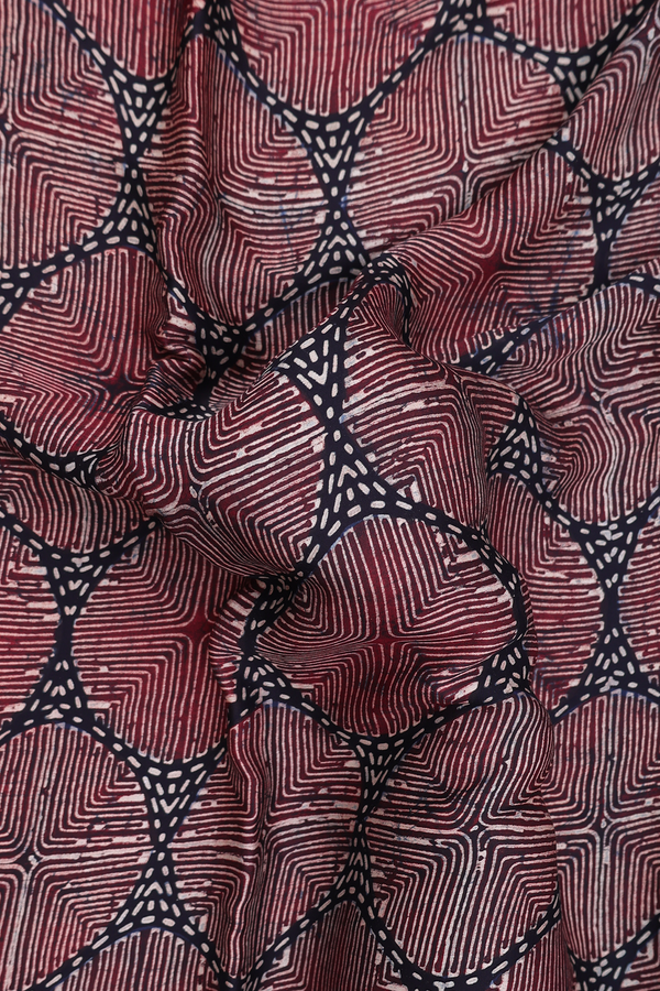 Modal Silk Saree In Maroon With Printed Design