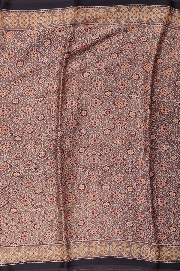 Modal Silk Saree In Peanut Brown With Allover Design