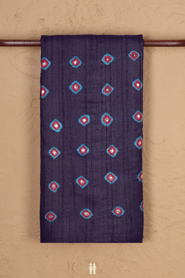 Tussar Silk Saree In Regal Purple With Diamond Buttas