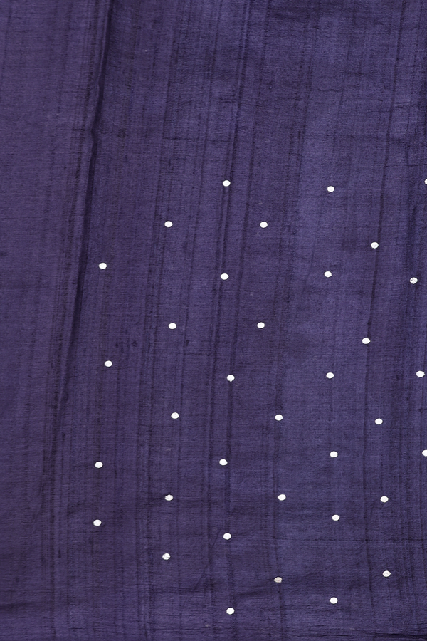 Tussar Silk Saree In Regal Purple With Diamond Buttas