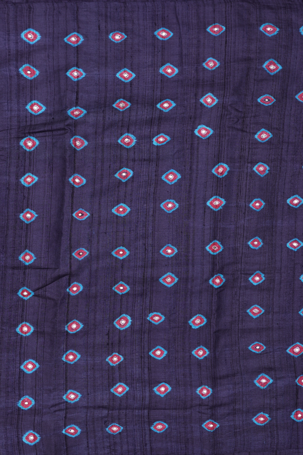 Tussar Silk Saree In Regal Purple With Diamond Buttas