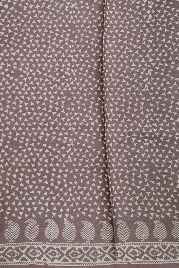 Tussar Silk Saree In Brown With Printed Buttas
