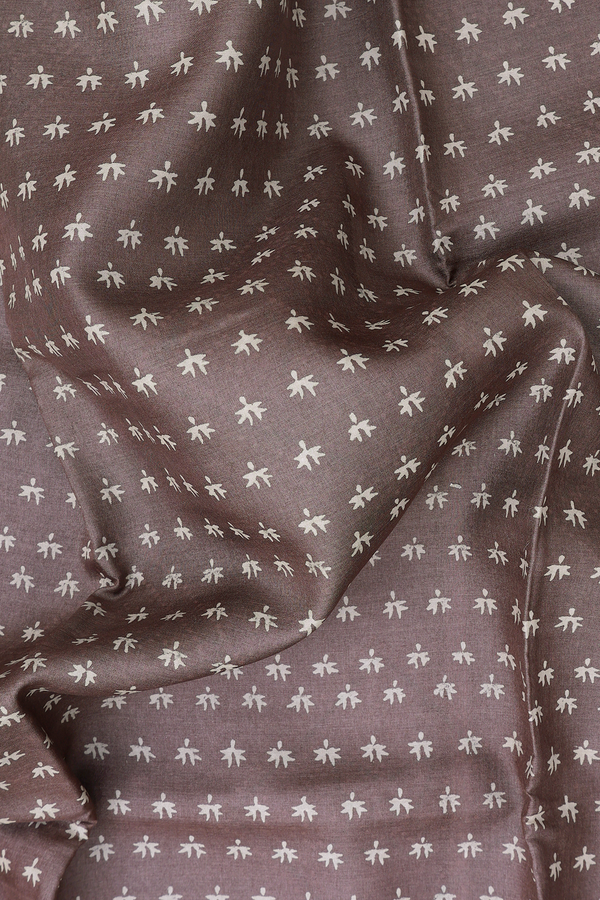 Tussar Silk Saree In Brown With Printed Buttas