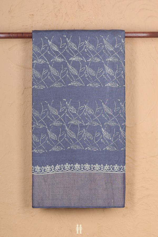 Tussar Silk Saree In Blue With Allover Design