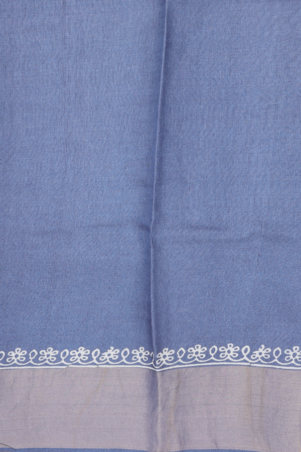 Tussar Silk Saree In Blue With Allover Design