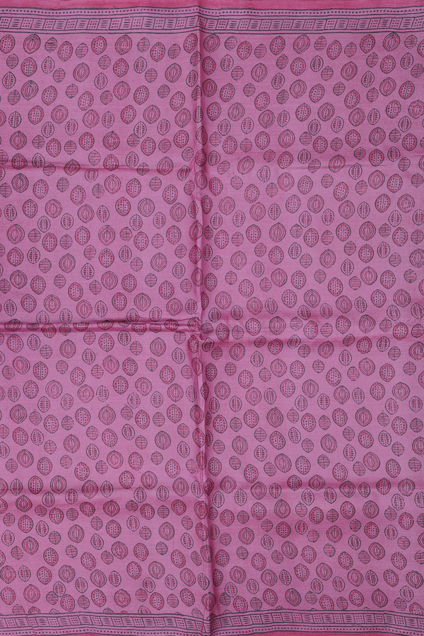 Tussar Silk Saree In Dusty Plum With Printed Design