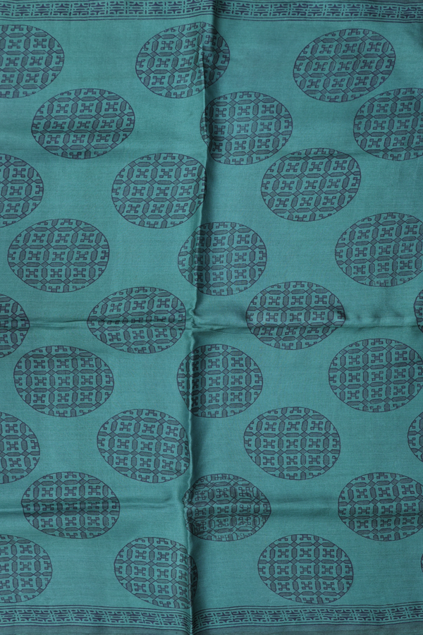 Tussar Silk Saree In Green With Printed Design