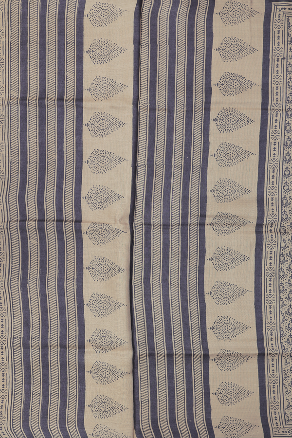 Tussar Silk Saree In Beige With Allover Design