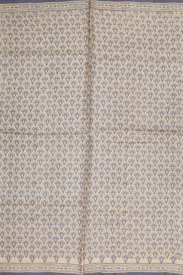 Tussar Silk Saree In Beige With Allover Design