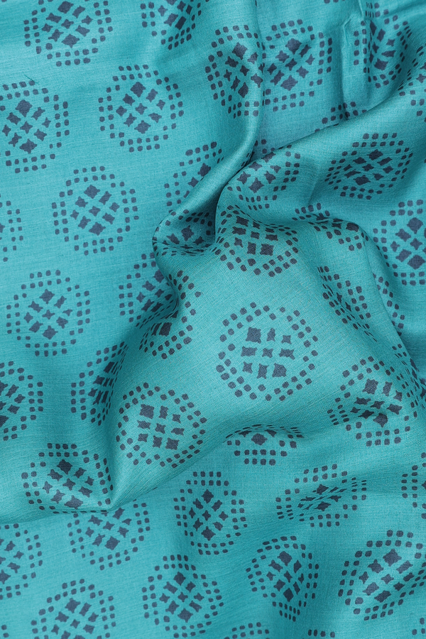 Tussar Silk Saree In Green With Allover Design