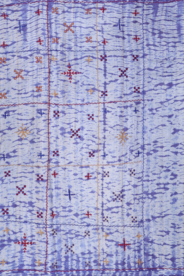 Tussar Silk Saree In Blue With Shibori Design