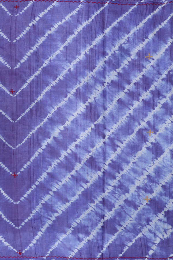 Tussar Silk Saree In Blue With Shibori Design