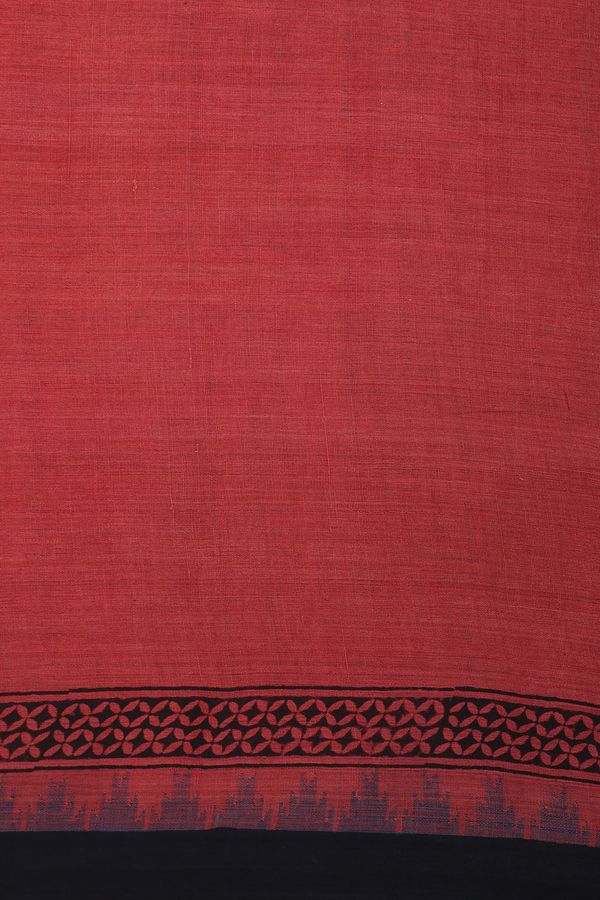Handloom Khadi Cotton Saree In Black With Chakram Design