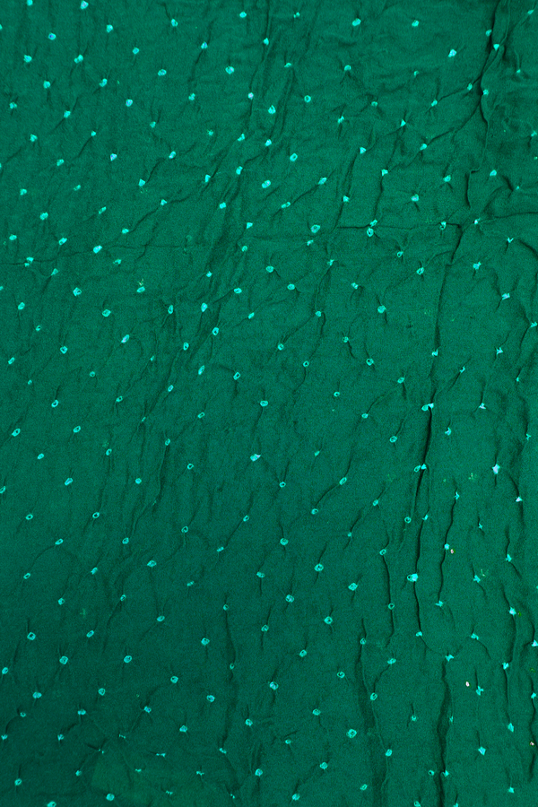 Bandhani Silk Saree In Pine Green With Tie And Dye Design