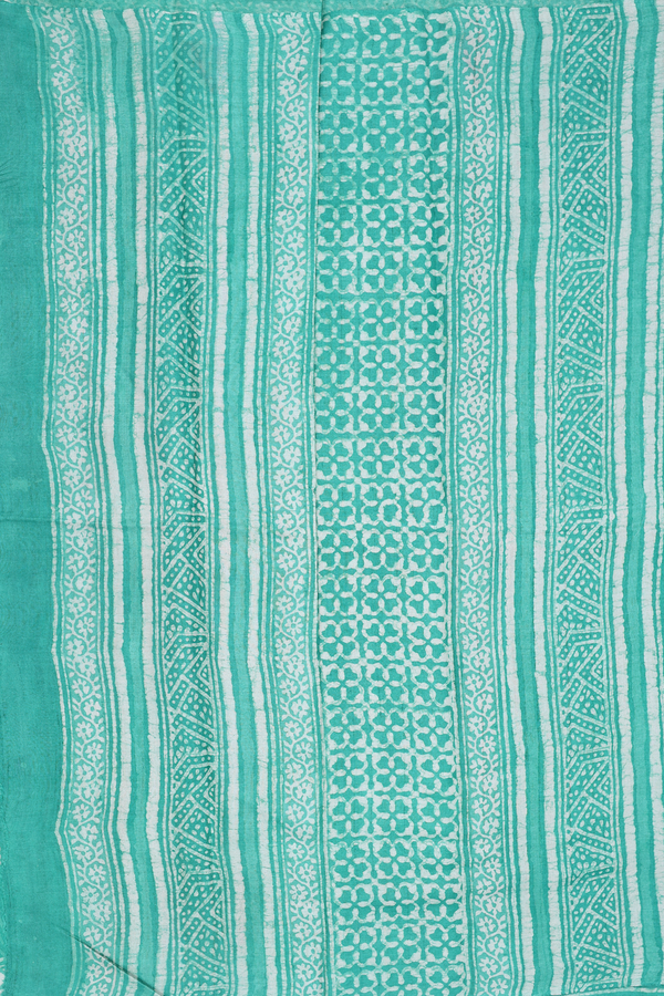 Tussar Silk Saree In Sea Green With Printed Design