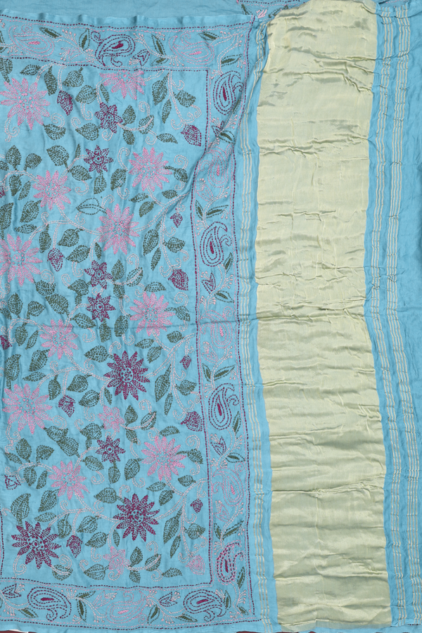 Bandhani Silk Saree In Teal Blue With Tie And Dye Design