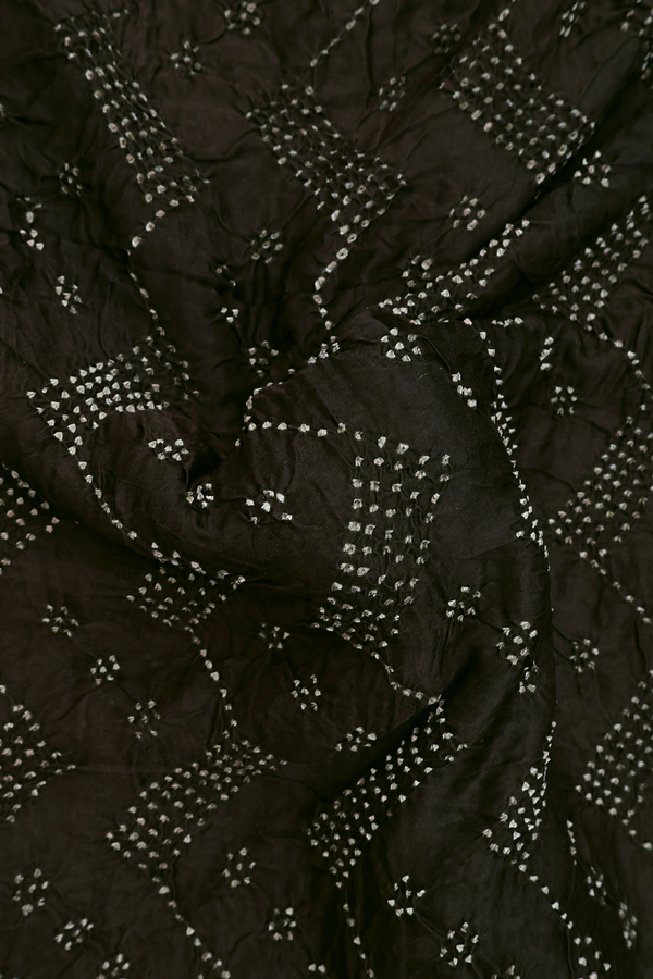 Bandhani Silk Saree Dark Olive Green With Tie And Dye Design