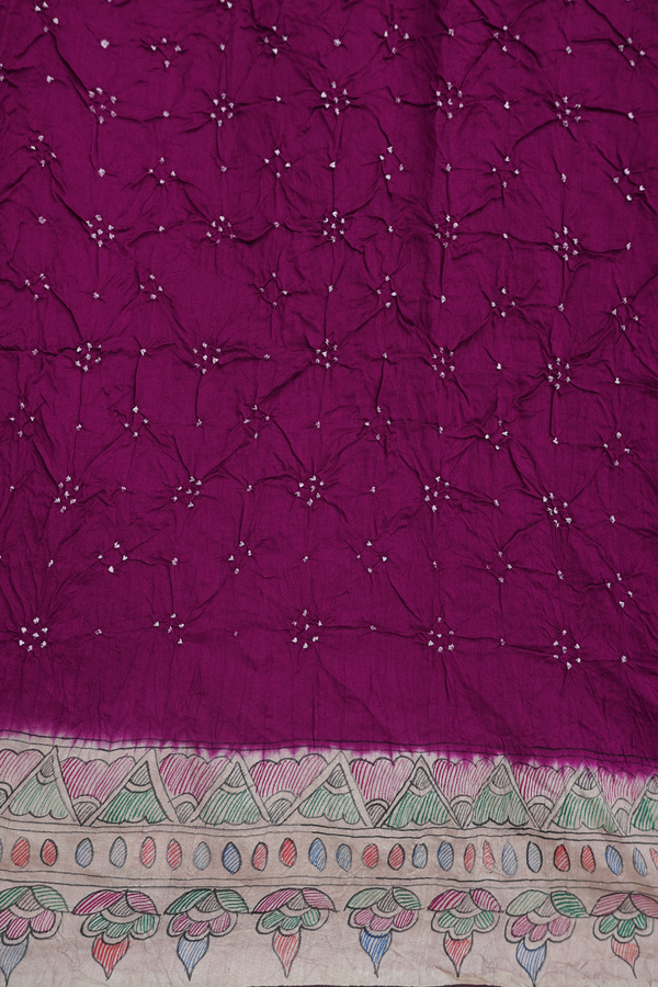 Bandhani Silk Saree In Grape Purple With Tie And Dye Design