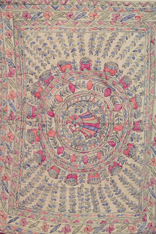 Bandhani Silk Saree In Dark Pink With Tie And Dye Design