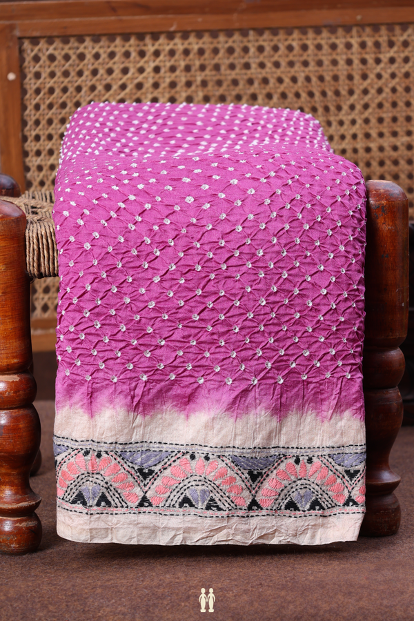 Bandhani Silk Saree In Orchid Purple With Tie And Dye Design