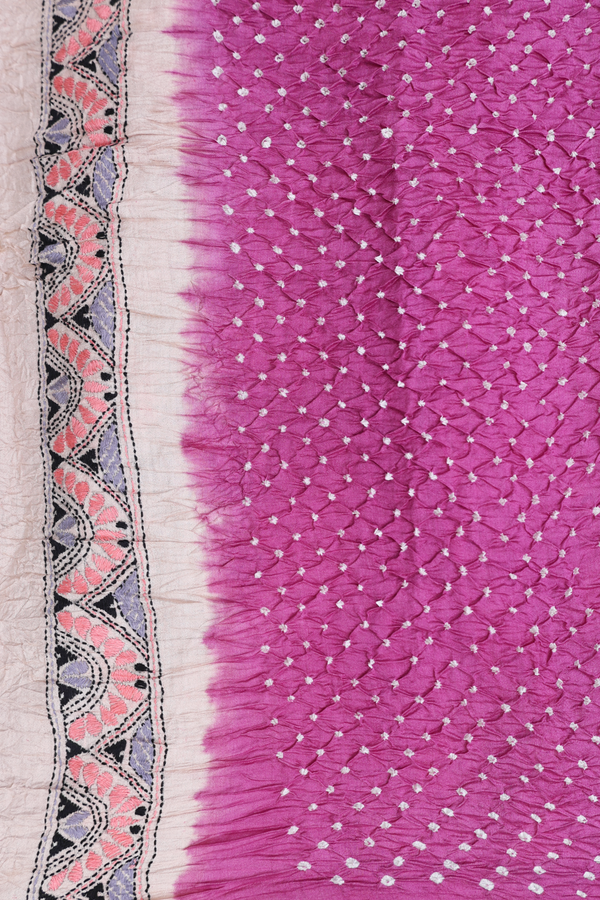 Bandhani Silk Saree In Orchid Purple With Tie And Dye Design